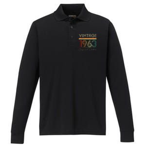 1963 Birthday Retro Original Parts 60th Birthday Performance Long Sleeve Polo