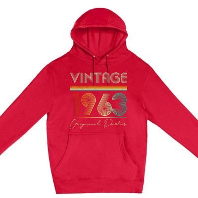 1963 Birthday Retro Original Parts 60th Birthday Premium Pullover Hoodie