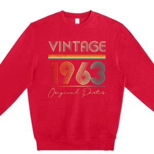 1963 Birthday Retro Original Parts 60th Birthday Premium Crewneck Sweatshirt