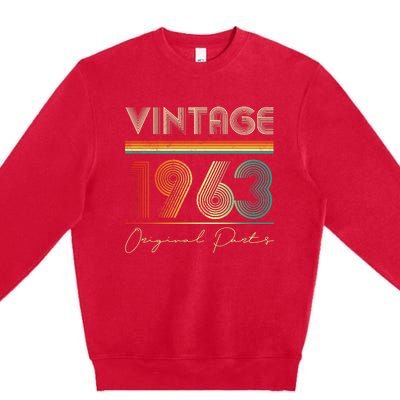 1963 Birthday Retro Original Parts 60th Birthday Premium Crewneck Sweatshirt