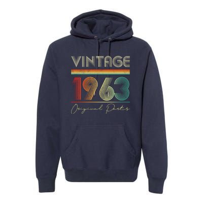 1963 Birthday Retro Original Parts 60th Birthday Premium Hoodie