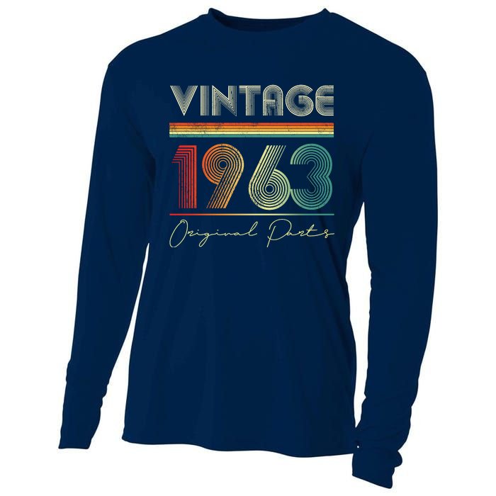 1963 Birthday Retro Original Parts 60th Birthday Cooling Performance Long Sleeve Crew