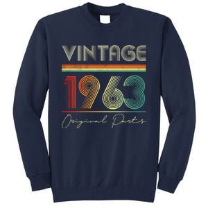 1963 Birthday Retro Original Parts 60th Birthday Tall Sweatshirt