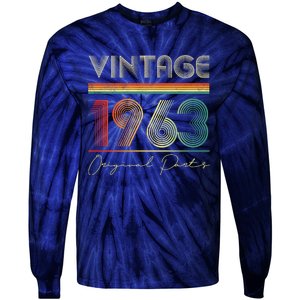 1963 Birthday Retro Original Parts 60th Birthday Tie-Dye Long Sleeve Shirt