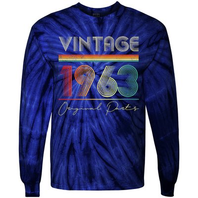 1963 Birthday Retro Original Parts 60th Birthday Tie-Dye Long Sleeve Shirt