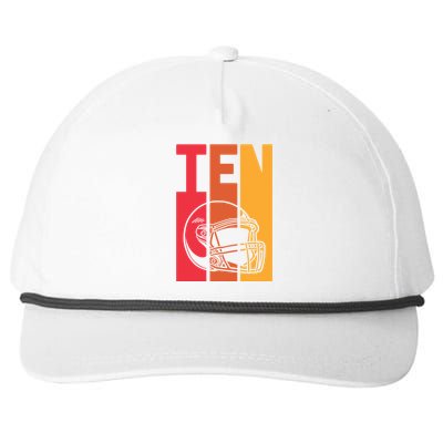 10th Birthday Retro American Football 10 Years Old Gift Snapback Five-Panel Rope Hat