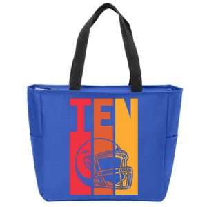 10th Birthday Retro American Football 10 Years Old Gift Zip Tote Bag