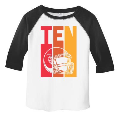 10th Birthday Retro American Football 10 Years Old Gift Toddler Fine Jersey T-Shirt