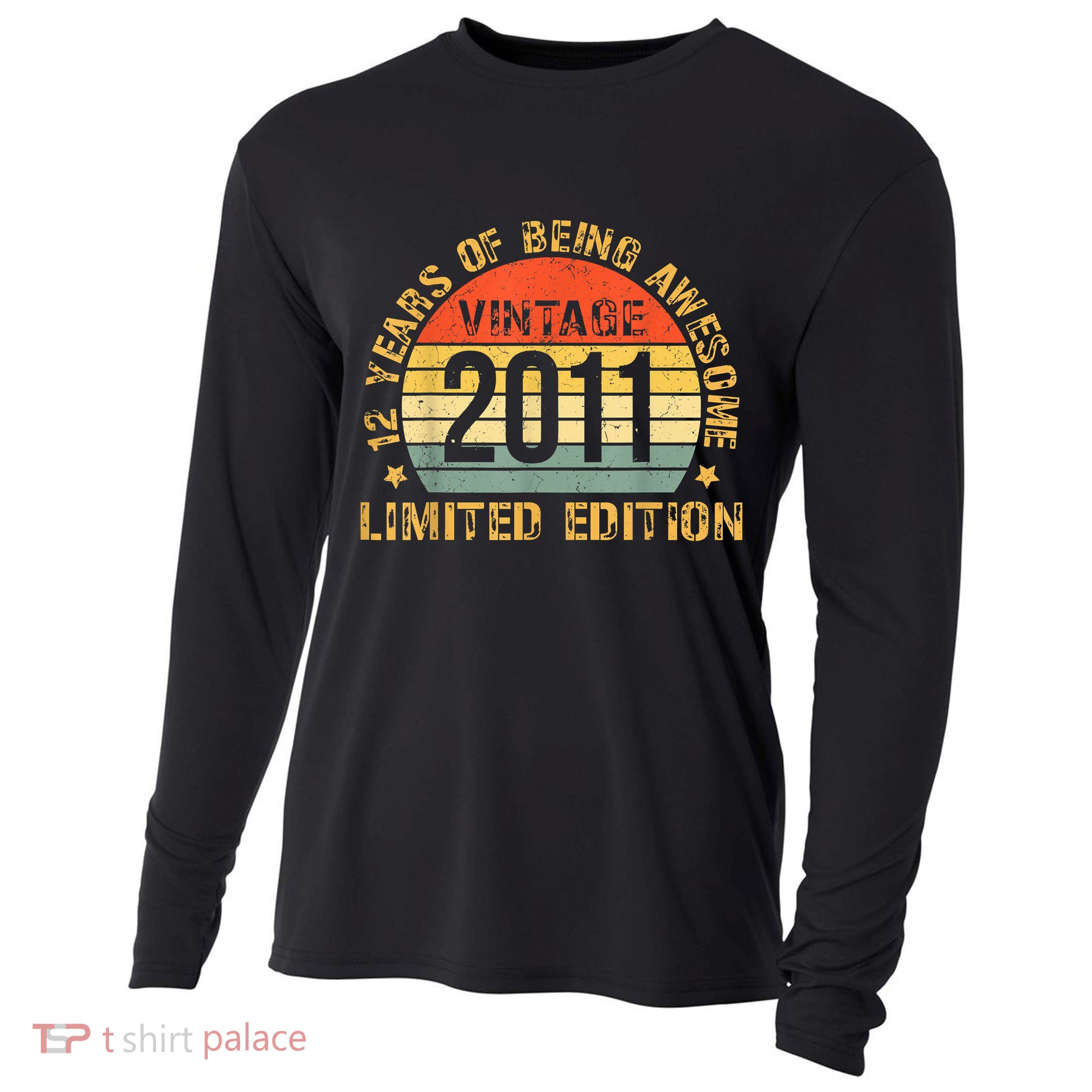 12yr BDay Son Boy Funny 2011 12th 12 Year Old Birthday Cooling Performance Long Sleeve Crew