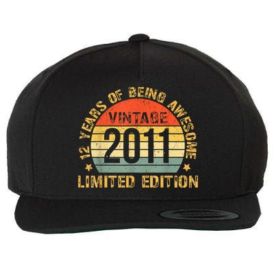 12yr BDay Son Boy Funny 2011 12th 12 Year Old Birthday Wool Snapback Cap