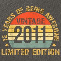 12yr BDay Son Boy Funny 2011 12th 12 Year Old Birthday Cotton Canvas Backpack