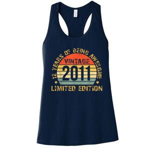 12yr BDay Son Boy Funny 2011 12th 12 Year Old Birthday Women's Racerback Tank