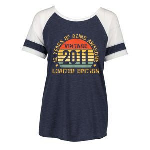 12yr BDay Son Boy Funny 2011 12th 12 Year Old Birthday Enza Ladies Jersey Colorblock Tee