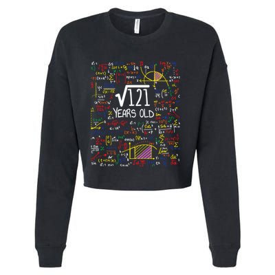 11th Birthday Square Root Of 121 11 Years Old Math Lover Cropped Pullover Crew