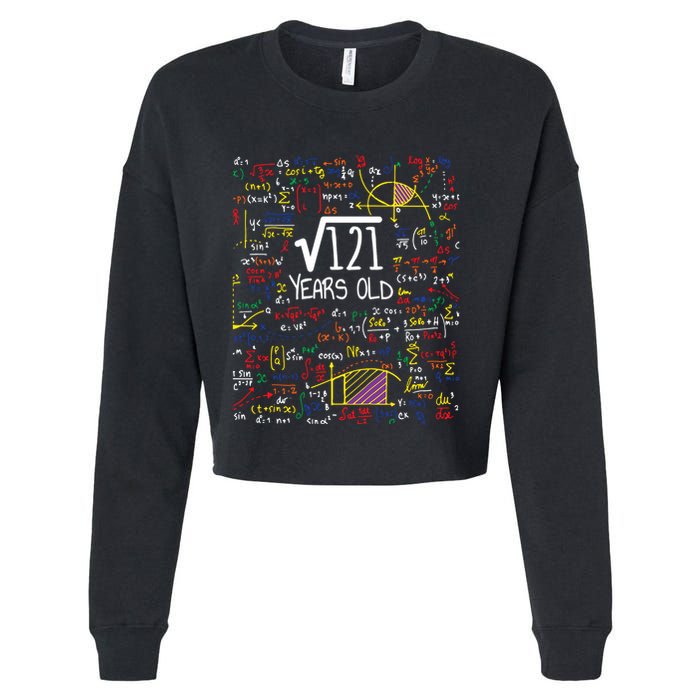 11th Birthday Square Root Of 121 11 Years Old Math Lover Cropped Pullover Crew