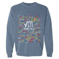 11th Birthday Square Root Of 121 11 Years Old Math Lover Garment-Dyed Sweatshirt