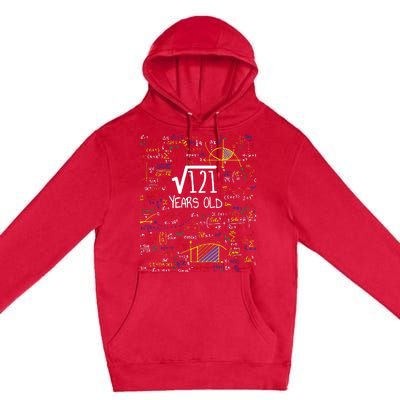 11th Birthday Square Root Of 121 11 Years Old Math Lover Premium Pullover Hoodie