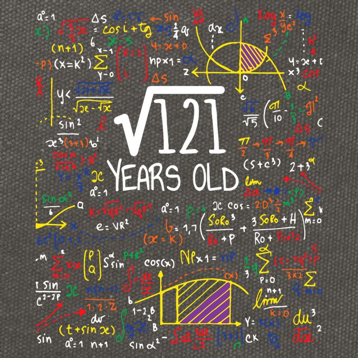 11th Birthday Square Root Of 121 11 Years Old Math Lover Cotton Canvas Backpack