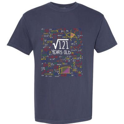 11th Birthday Square Root Of 121 11 Years Old Math Lover Garment-Dyed Heavyweight T-Shirt