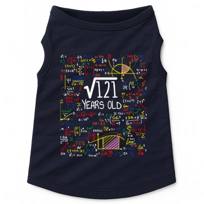11th Birthday Square Root Of 121 11 Years Old Math Lover Doggie Tank