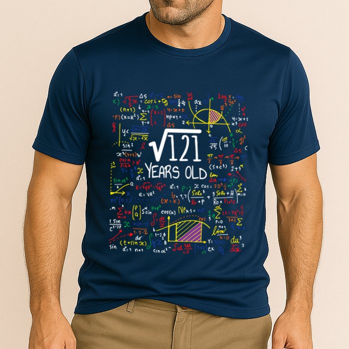 11th Birthday Square Root Of 121 11 Years Old Math Lover Performance Shirt