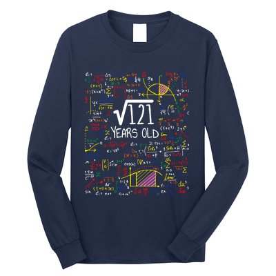 11th Birthday Square Root Of 121 11 Years Old Math Lover Long Sleeve Shirt