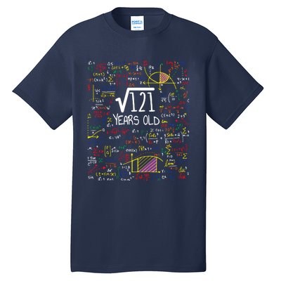 11th Birthday Square Root Of 121 11 Years Old Math Lover Tall T-Shirt