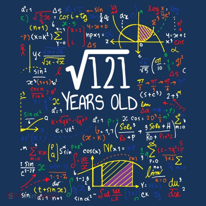 11th Birthday Square Root Of 121 11 Years Old Math Lover Tall T-Shirt