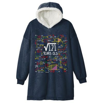 11th Birthday Square Root Of 121 11 Years Old Math Lover Hooded Wearable Blanket