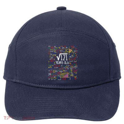 11th Birthday Square Root Of 121 11 Years Old Math Lover 7-Panel Snapback Hat