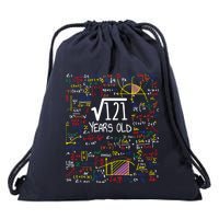 11th Birthday Square Root Of 121 11 Years Old Math Lover Drawstring Bag