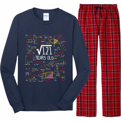 11th Birthday Square Root Of 121 11 Years Old Math Lover Long Sleeve Pajama Set