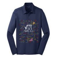 11th Birthday Square Root Of 121 11 Years Old Math Lover Silk Touch Performance Long Sleeve Polo