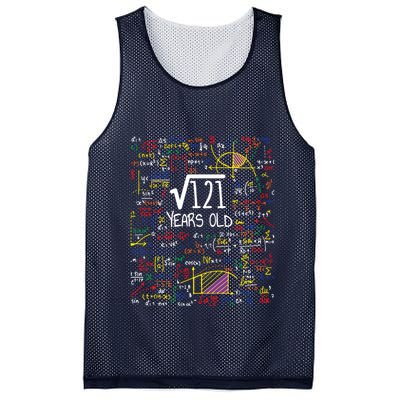 11th Birthday Square Root Of 121 11 Years Old Math Lover Mesh Reversible Basketball Jersey Tank