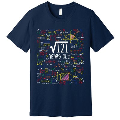 11th Birthday Square Root Of 121 11 Years Old Math Lover Premium T-Shirt