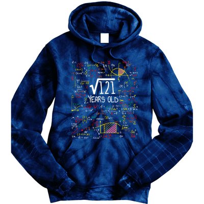 11th Birthday Square Root Of 121 11 Years Old Math Lover Tie Dye Hoodie