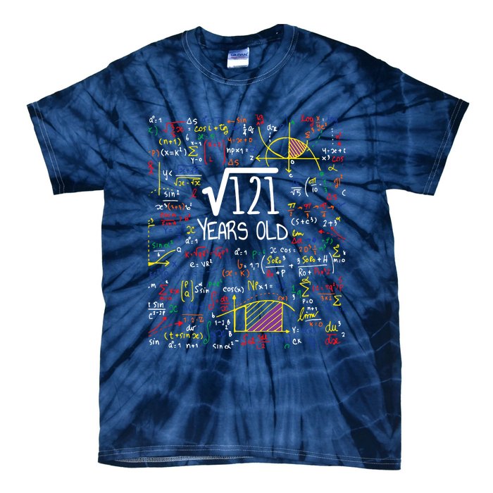 11th Birthday Square Root Of 121 11 Years Old Math Lover Tie-Dye T-Shirt