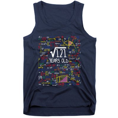11th Birthday Square Root Of 121 11 Years Old Math Lover Tank Top