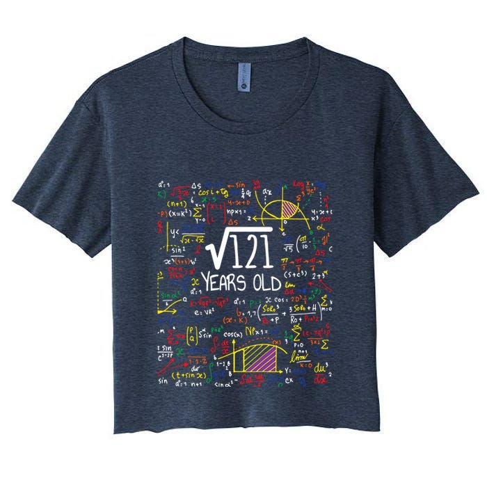 11th Birthday Square Root Of 121 11 Years Old Math Lover Women's Crop Top Tee