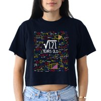 11th Birthday Square Root Of 121 11 Years Old Math Lover Women's Crop Top Tee