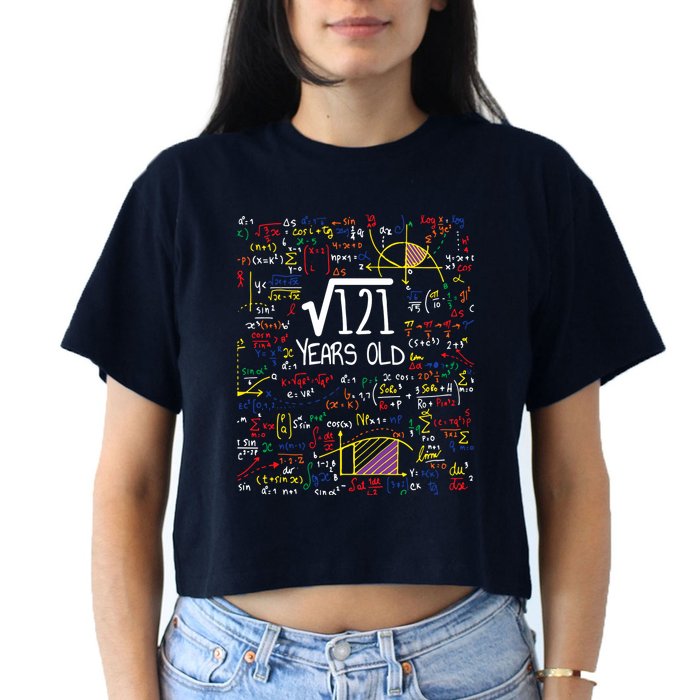 11th Birthday Square Root Of 121 11 Years Old Math Lover Women's Crop Top Tee