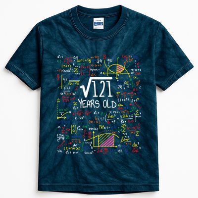 11th Birthday Square Root Of 121 11 Years Old Math Lover Kids Tie-Dye T-Shirt