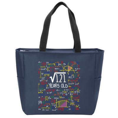 11th Birthday Square Root Of 121 11 Years Old Math Lover Zip Tote Bag