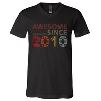 13yr BDay Son Boy Funny 2010 13th 13 Year Old Birthday V-Neck T-Shirt