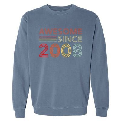 15yr BDay Son Boy Funny 2008 15th 15 Year Old Birthday Garment-Dyed Sweatshirt