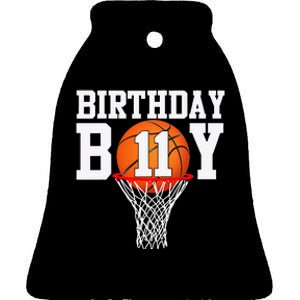 11th Birthday Sport 11 Years Old Basketball 11 Ceramic Bell Ornament