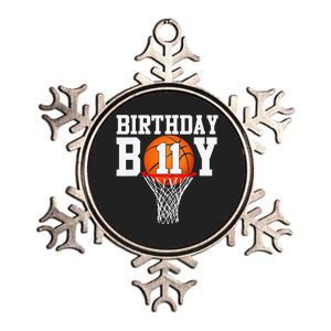 11th Birthday Sport 11 Years Old Basketball 11 Metallic Star Ornament