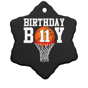 11th Birthday Sport 11 Years Old Basketball 11 Ceramic Star Ornament