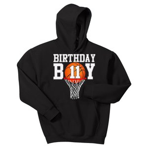 11th Birthday Sport 11 Years Old Basketball 11 Kids Hoodie