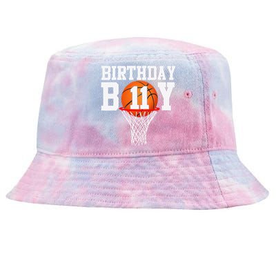 11th Birthday Sport 11 Years Old Basketball 11 Tie-Dyed Bucket Hat